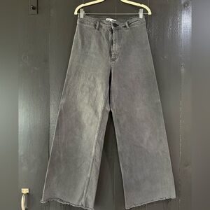 Zara Charcoal Buttoned Denim Pants - Marine Straight